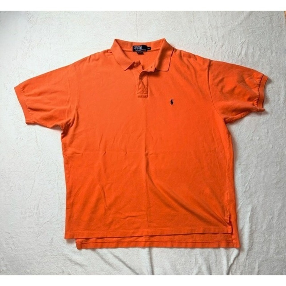 Ralph Lauren Polo Shirt Men's XXL‎ Orange Short Sleeve Classic Fit Casual Golf